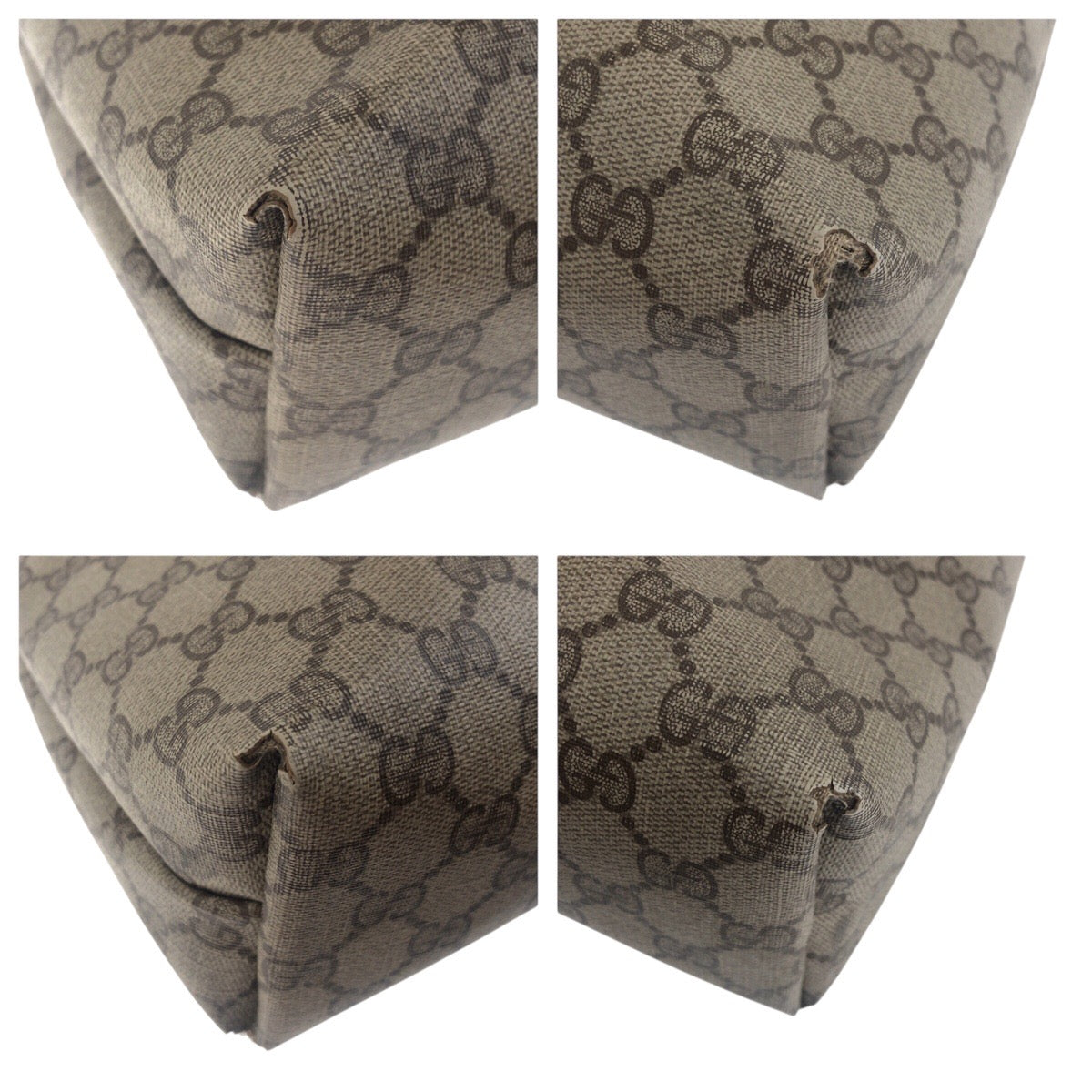 GUCCI Tote Bag 50205 GG Supreme Canvas Beige brown Old Gucci Shelly Line