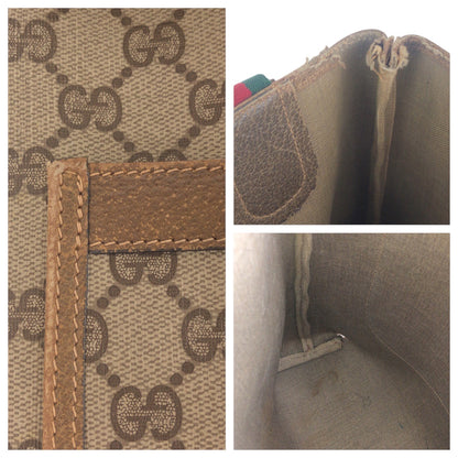GUCCI Tote Bag 50205 GG Supreme Canvas Beige brown Old Gucci Shelly Line