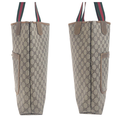 GUCCI Tote Bag 50205 GG Supreme Canvas Beige brown Old Gucci Shelly Line