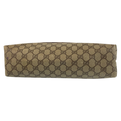 GUCCI Tote Bag 39 02 003 GG Supreme Canvas Beige Brown Gold Metal Sherry Line Old Gucci