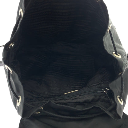 PRADA Backpack Nylon Black SilverMetal Test Triangle With logo