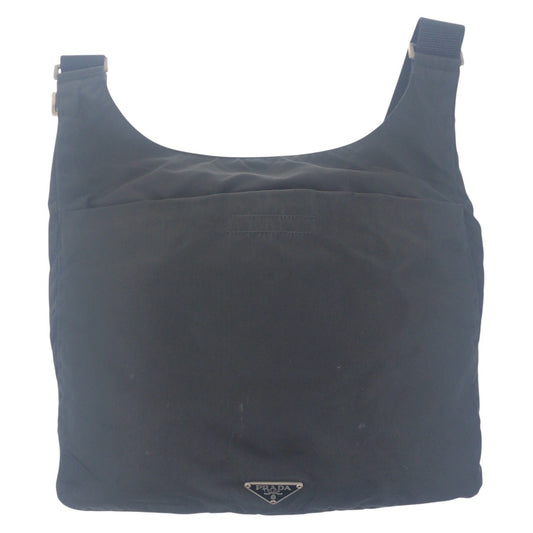 PRADA Shoulder Bag Nylon black Test Triangle With logo