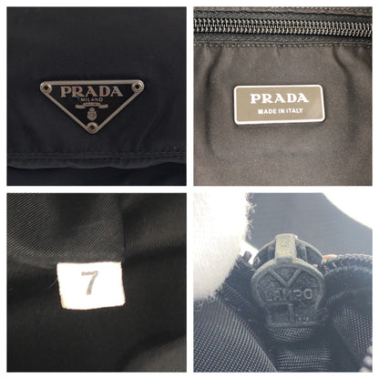 PRADA Shoulder Bag Nylon black Test Triangle With logo