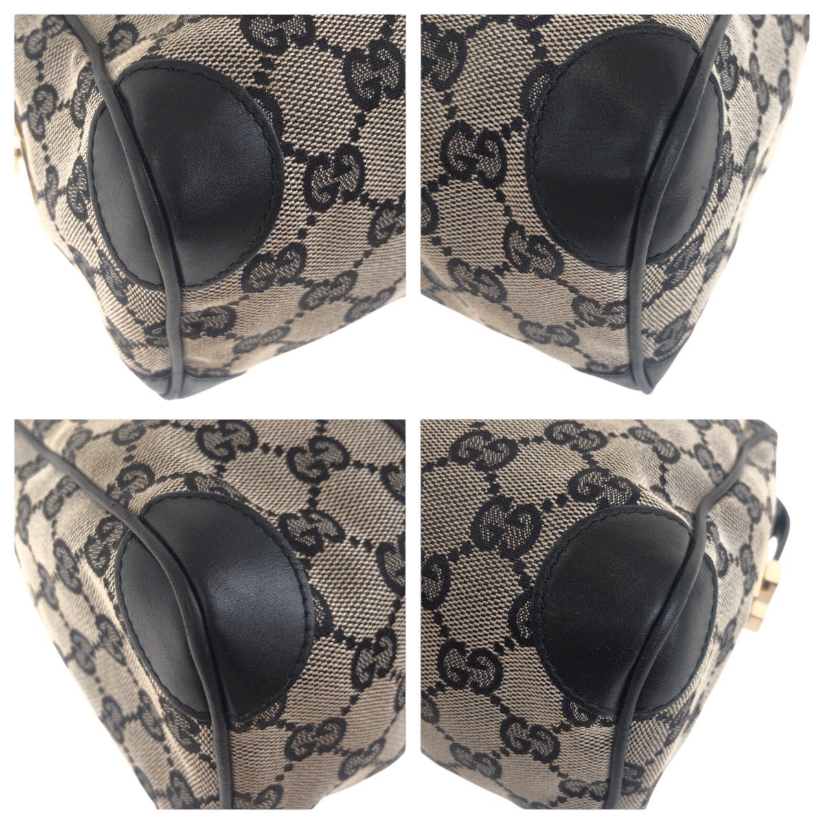 GUCCI Handbag 000 0851 GG canvas Black, Gray, Gold Metal