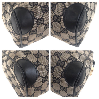 GUCCI Handbag 000 0851 GG canvas Black, Gray, Gold Metal