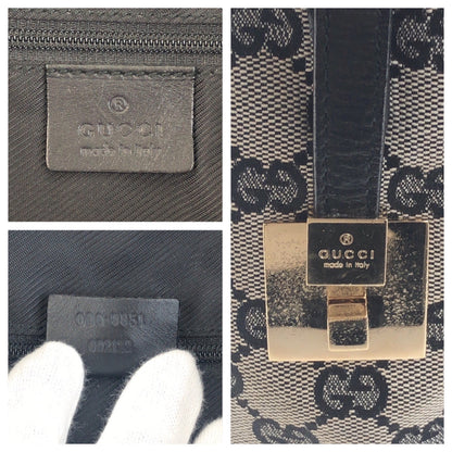 GUCCI Handbag 000 0851 GG canvas Black, Gray, Gold Metal