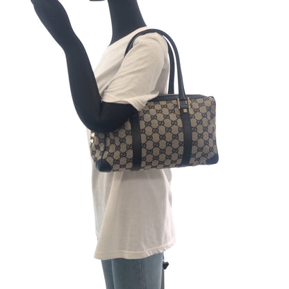 GUCCI Handbag 000 0851 GG canvas Black, Gray, Gold Metal