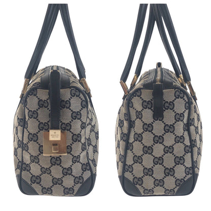 GUCCI Handbag 000 0851 GG canvas Black, Gray, Gold Metal