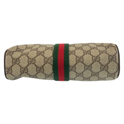 GUCCI Clutch bag 56 01 012 GG Supreme Canvas Beige Brown Gold Metal Sherry Line Old Gucci
