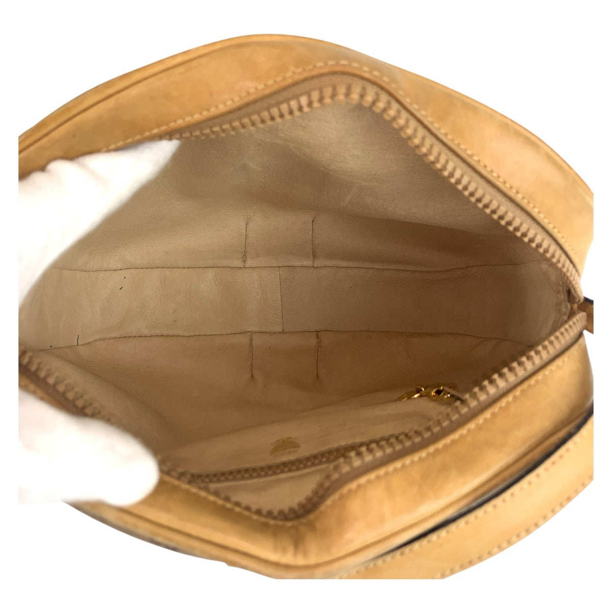 GUCCI Shoulder Bag PVC Beige Gold Metal Old Gucci Micro GG