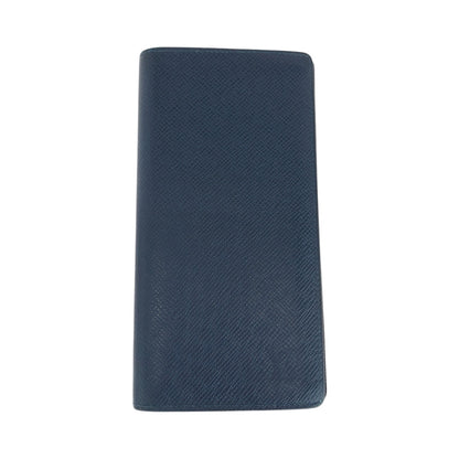 LOUIS VUITTON Long Wallet Purse M30662 Taiga Blue Silver Metal Taiga Portefeuille Braza
