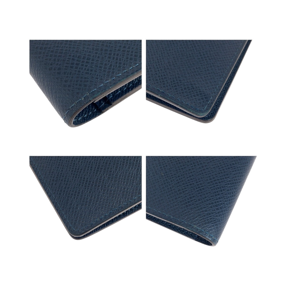 LOUIS VUITTON Long Wallet Purse M30662 Taiga Blue Silver Metal Taiga Portefeuille Braza