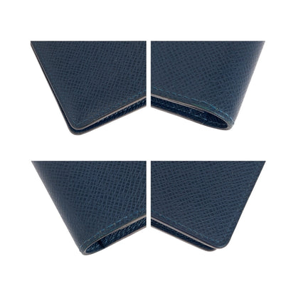 LOUIS VUITTON Long Wallet Purse M30662 Taiga Blue Silver Metal Taiga Portefeuille Braza