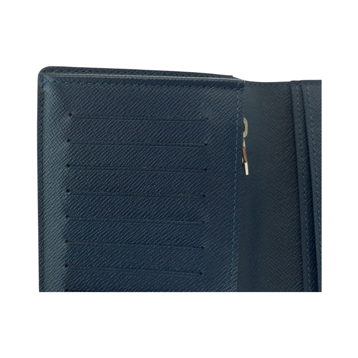 LOUIS VUITTON Long Wallet Purse M30662 Taiga Blue Silver Metal Taiga Portefeuille Braza