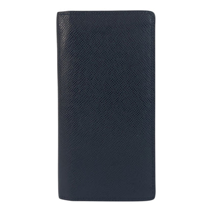 LOUIS VUITTON Long Wallet Purse M30502 leather Blue Marine Navy SilverMetal Taiga Portefeuille Braza