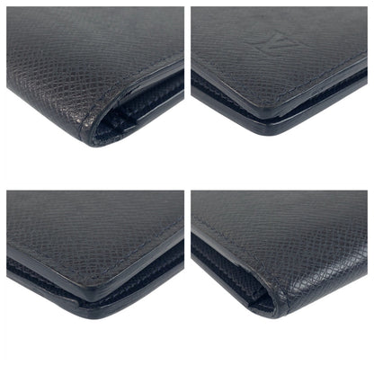 LOUIS VUITTON Long Wallet Purse M30502 leather Blue Marine Navy SilverMetal Taiga Portefeuille Braza