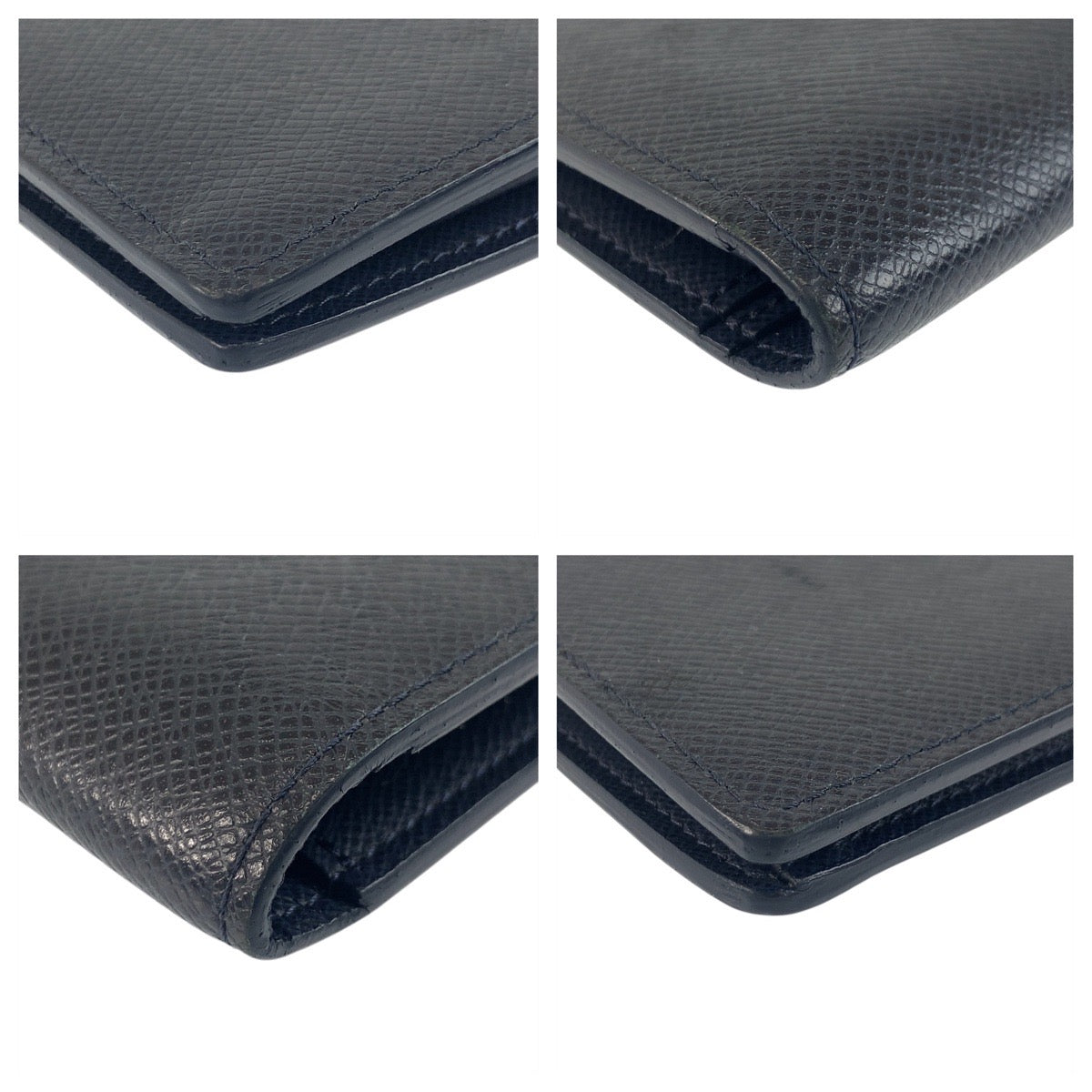 LOUIS VUITTON Long Wallet Purse M30502 leather Blue Marine Navy SilverMetal Taiga Portefeuille Braza