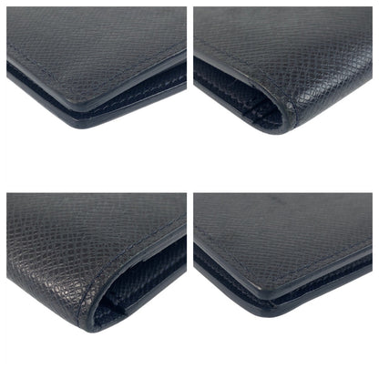 LOUIS VUITTON Long Wallet Purse M30502 leather Blue Marine Navy SilverMetal Taiga Portefeuille Braza