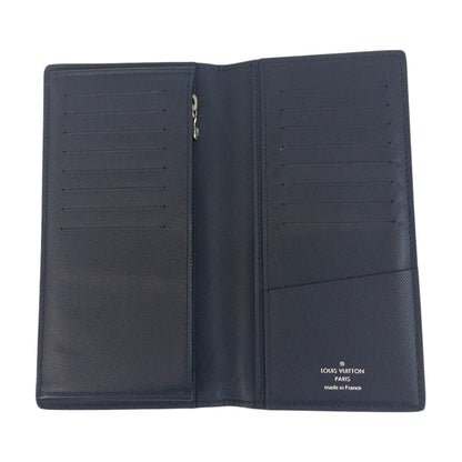 LOUIS VUITTON Long Wallet Purse M30502 leather Blue Marine Navy SilverMetal Taiga Portefeuille Braza