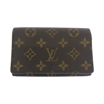 LOUIS VUITTON Bifold Wallet M61736 PVC Dark Brown Gold Metal Monogram Portefeuille Tresol