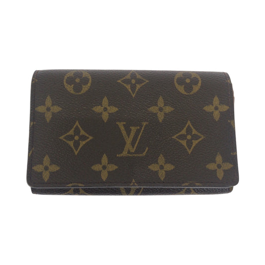 LOUIS VUITTON Bifold Wallet M61736 PVC Dark Brown Gold Metal Monogram Portefeuille Tresol