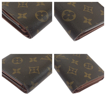 LOUIS VUITTON Bifold Wallet M61736 PVC Dark Brown Gold Metal Monogram Portefeuille Tresol