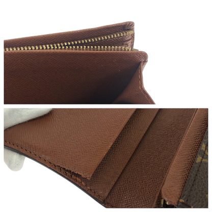 LOUIS VUITTON Bifold Wallet M61736 PVC Dark Brown Gold Metal Monogram Portefeuille Tresol