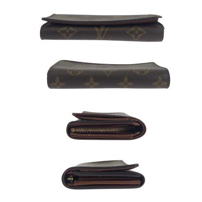 LOUIS VUITTON Bifold Wallet M61736 PVC Dark Brown Gold Metal Monogram Portefeuille Tresol
