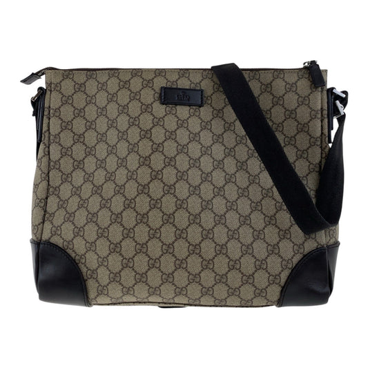 GUCCI Shoulder Bag 110054 GG Supreme Canvas Beige Brown SilverMetal