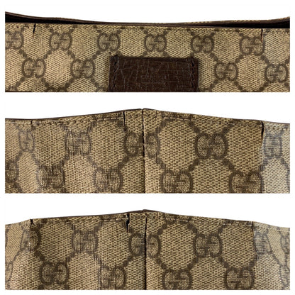 GUCCI Tote Bag 131220 GG Supreme Canvas Beige Brown SilverMetal