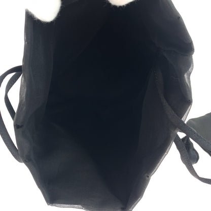 PRADA Tote Bag Nylon Black Silver Metal Tessuto Satin