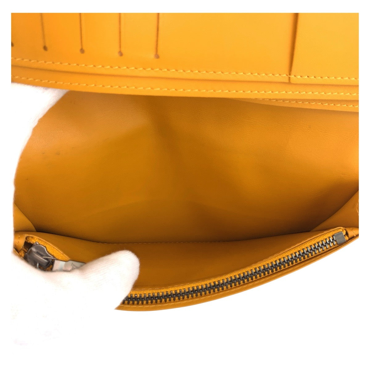 LOUIS VUITTON Long Wallet Purse N63146 leather Solar Yellow SilverMetal Damier Anfini Portefeuille Braza