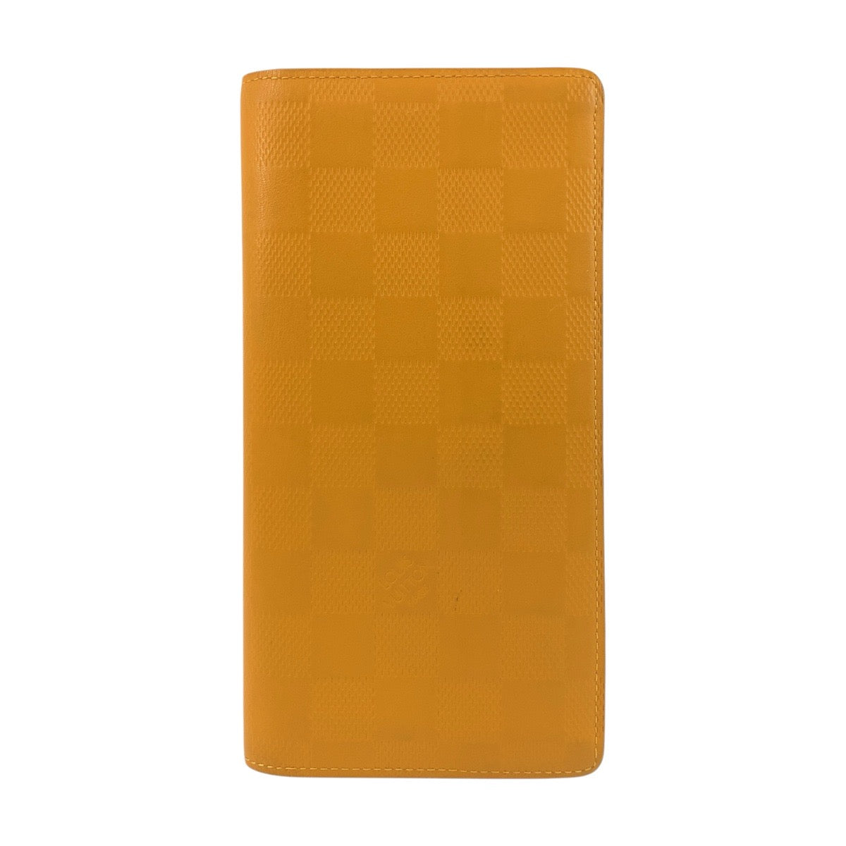 LOUIS VUITTON Long Wallet Purse N63146 leather Solar Yellow SilverMetal Damier Anfini Portefeuille Braza