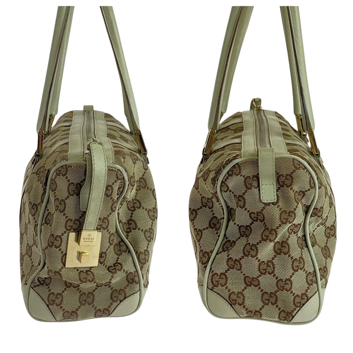 GUCCI Handbag 000 0851 GG canvas Beige Gold Metal
