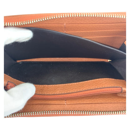 GUCCI Long Wallet Purse 224253 GG canvas Beige Pink Gold Metal Bamboo