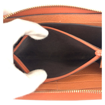GUCCI Long Wallet Purse 224253 GG canvas Beige Pink Gold Metal Bamboo