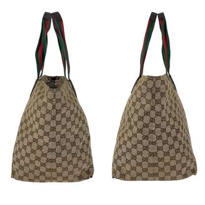 GUCCI Tote Bag 131231 GG canvas Beige brown Sherry line