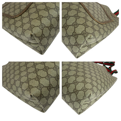 GUCCI Tote Bag 39 02 003 GG Supreme Canvas Brown Old Gucci Shelly Line