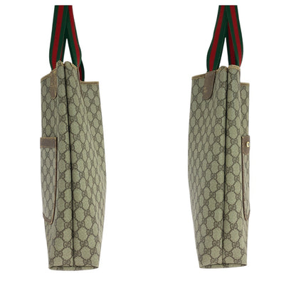 GUCCI Tote Bag 39 02 003 GG Supreme Canvas Brown Old Gucci Shelly Line