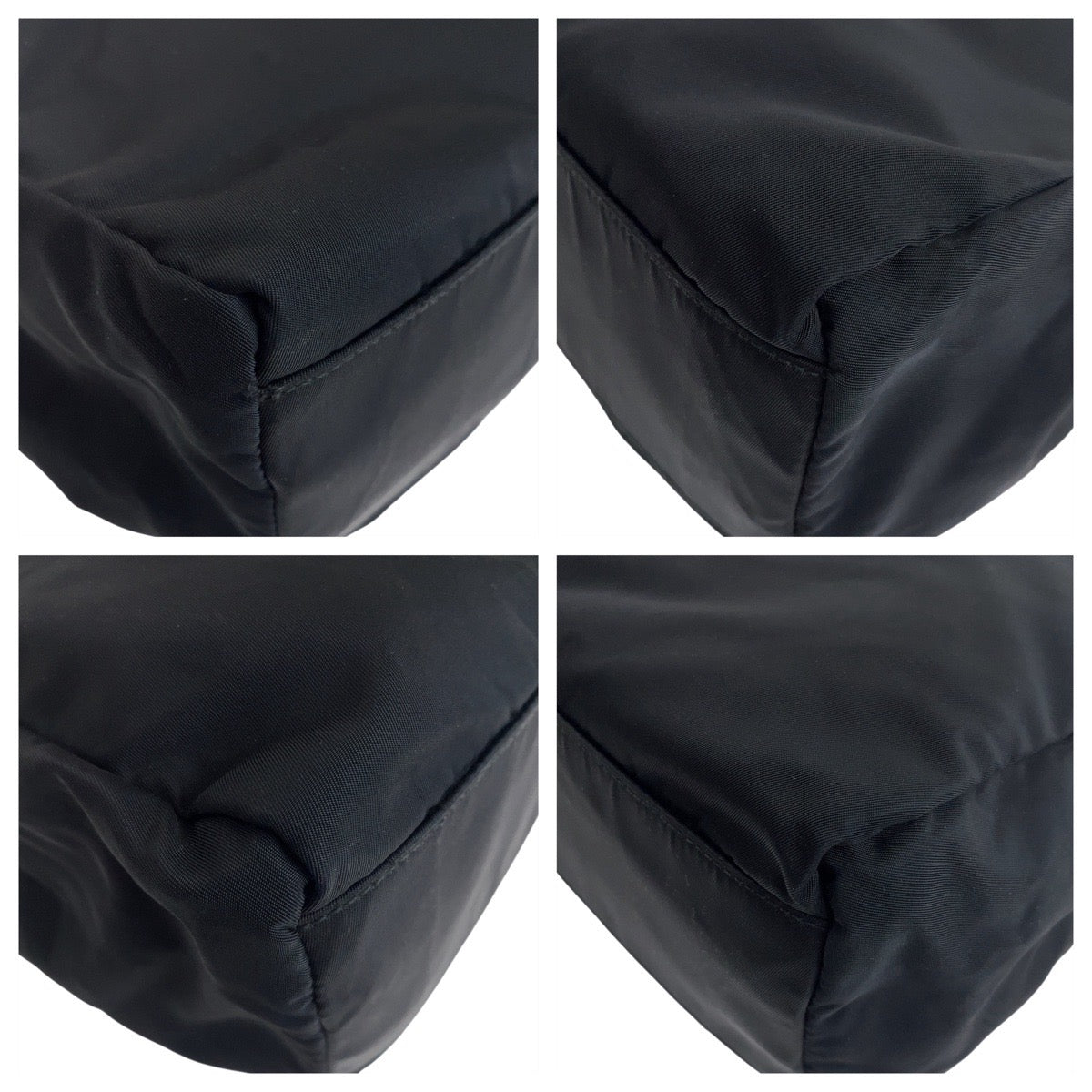 PRADA Tote Bag Nylon Black SilverMetal Test Triangle With logo