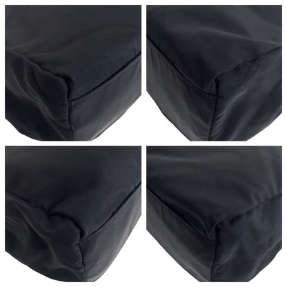 PRADA Tote Bag Nylon Black SilverMetal Test Triangle With logo