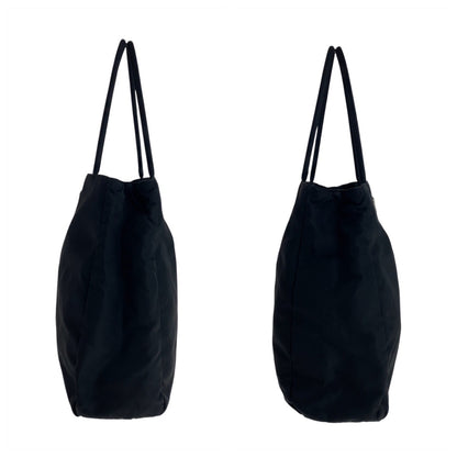 PRADA Tote Bag Nylon Black SilverMetal Test Triangle With logo