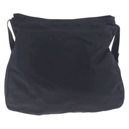 PRADA Shoulder Bag Nylon Black SilverMetal Test Triangle With logo