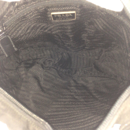 PRADA Shoulder Bag Nylon Black SilverMetal Test Triangle With logo