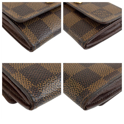 LOUIS VUITTON Coin case N61930 PVC Brown Damier Portonet plat