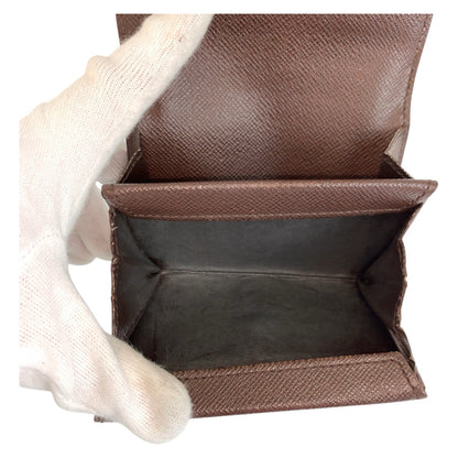 LOUIS VUITTON Coin case N61930 PVC Brown Damier Portonet plat