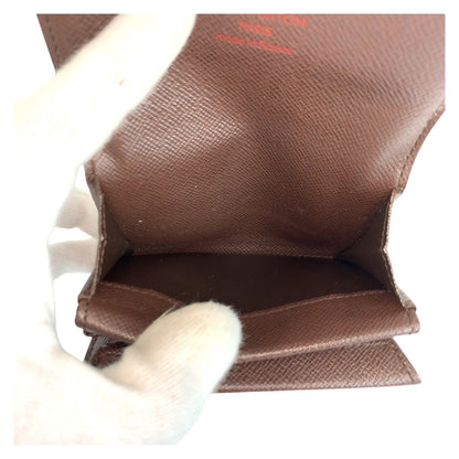 LOUIS VUITTON Coin case N61930 PVC Brown Damier Portonet plat