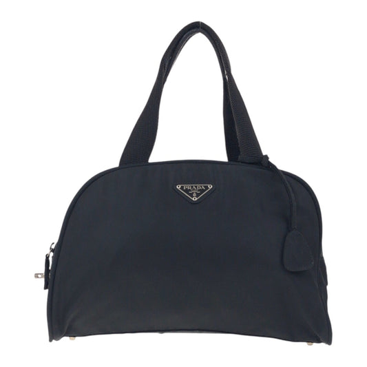 PRADA Tote Bag Nylon Black SilverMetal Test Triangle With logo