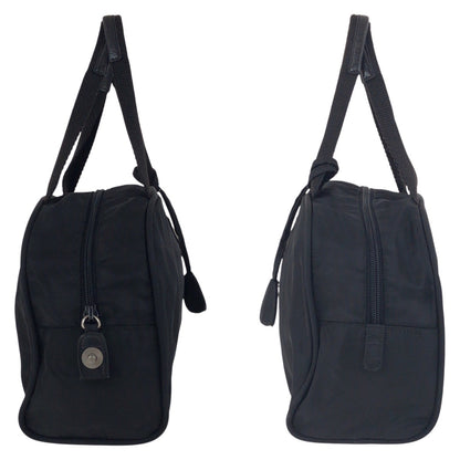 PRADA Tote Bag Nylon Black SilverMetal Test Triangle With logo