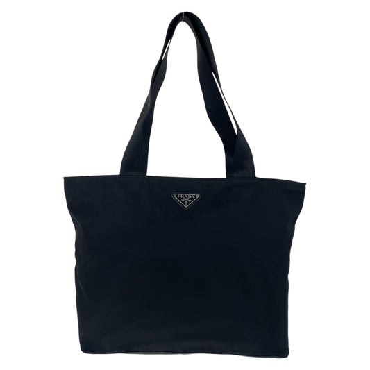 PRADA Tote Bag Nylon Black SilverMetal Test Triangle With logo